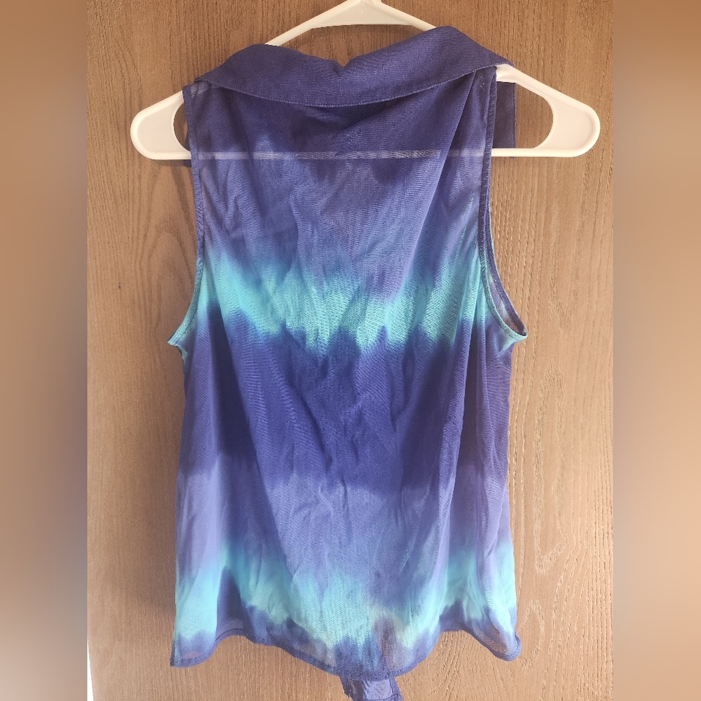 International Concepts Gradient Blue and Teal Button-Down Top - Picture 3 of 3